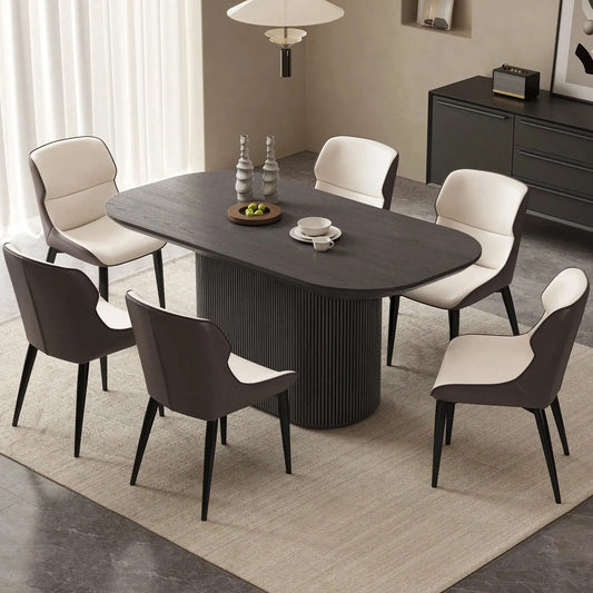 Aaliyah Black Dining Table Set with Chairs for 4 or 6 Refined Maison®