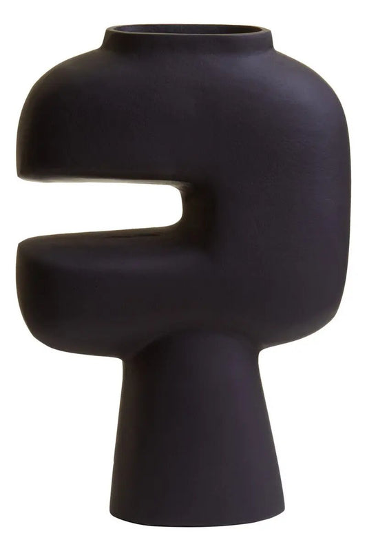 Hapax Abstract Small Black Vase Orsina
