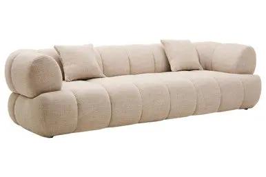 Ordona Cream Linen Fabric 3 Seater Sofa Orsina