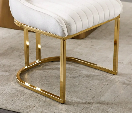 Kika Velvet Dining Chairs Set of 2, Gold Frame, Luxury Upholstered Seats Refined Maison®