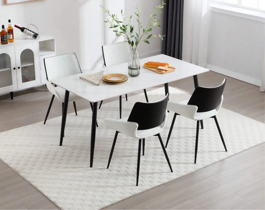 Charice Luxury Chenille Dining Chairs Set of 2 with Metal Legs Refined Maison®