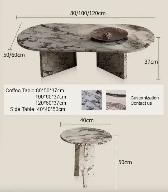 Goliah Coffee Table Set, Marble DC Concept