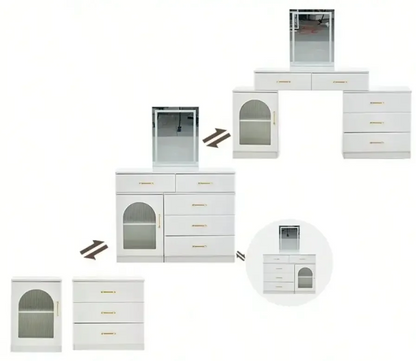 Cassidy White Vanity Table with LED Mirror & Storage Drawers Refined Maison®
