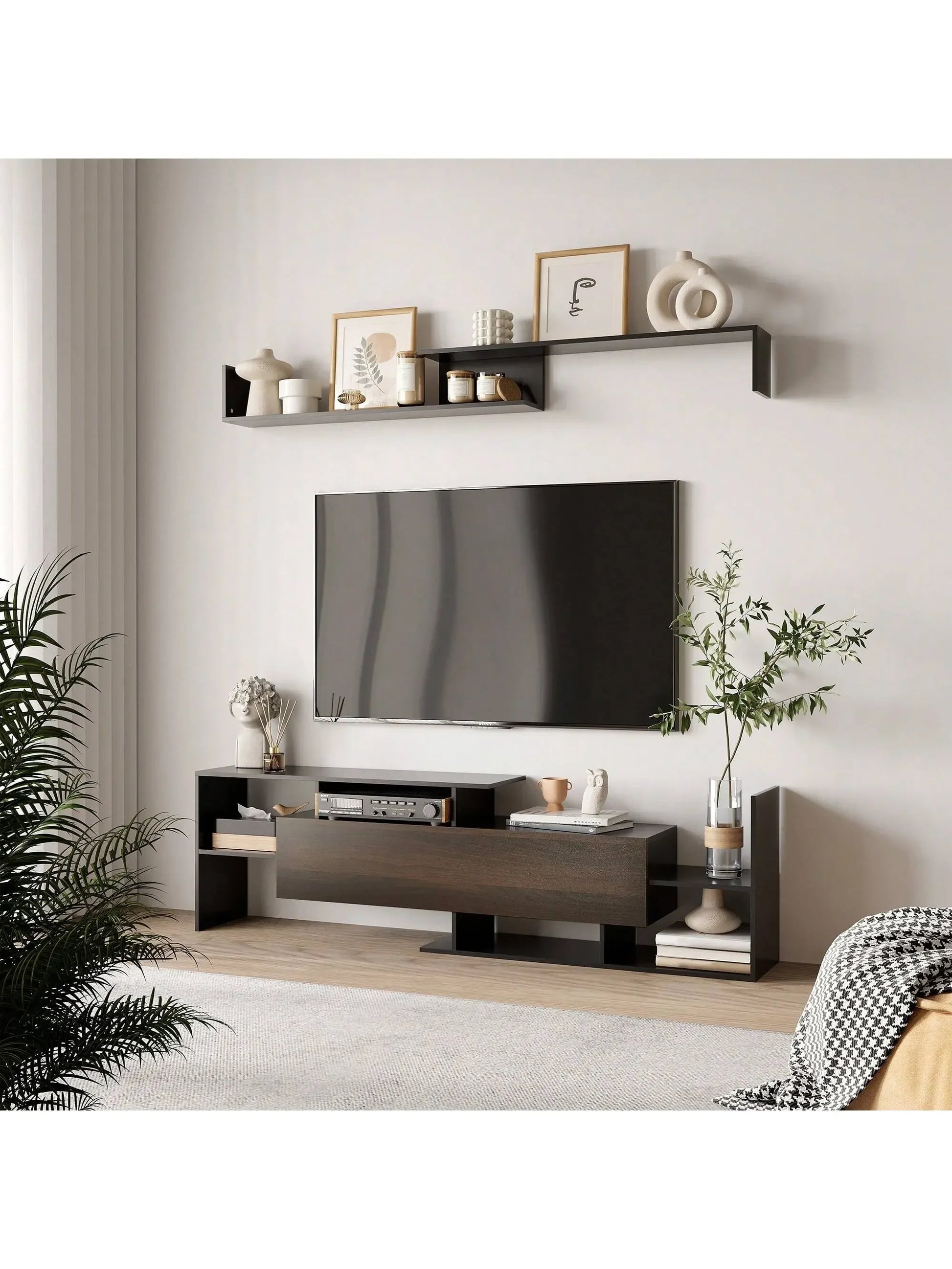 Tasha TV Cabinet & Wall Shelf for 40"-65" TVs Refined Maison®