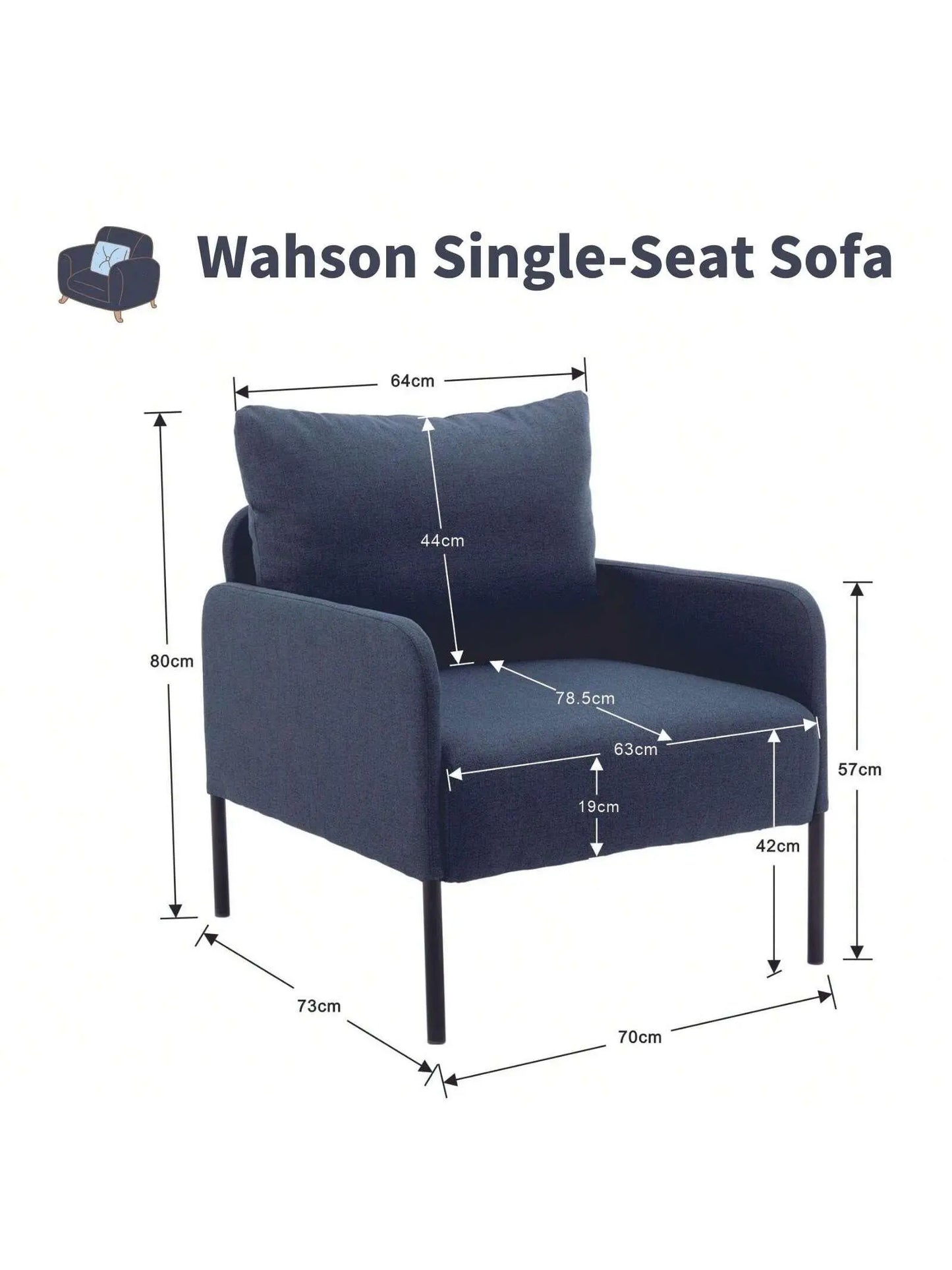 Gianna Accent Chair (Blue) - Refined Maison®