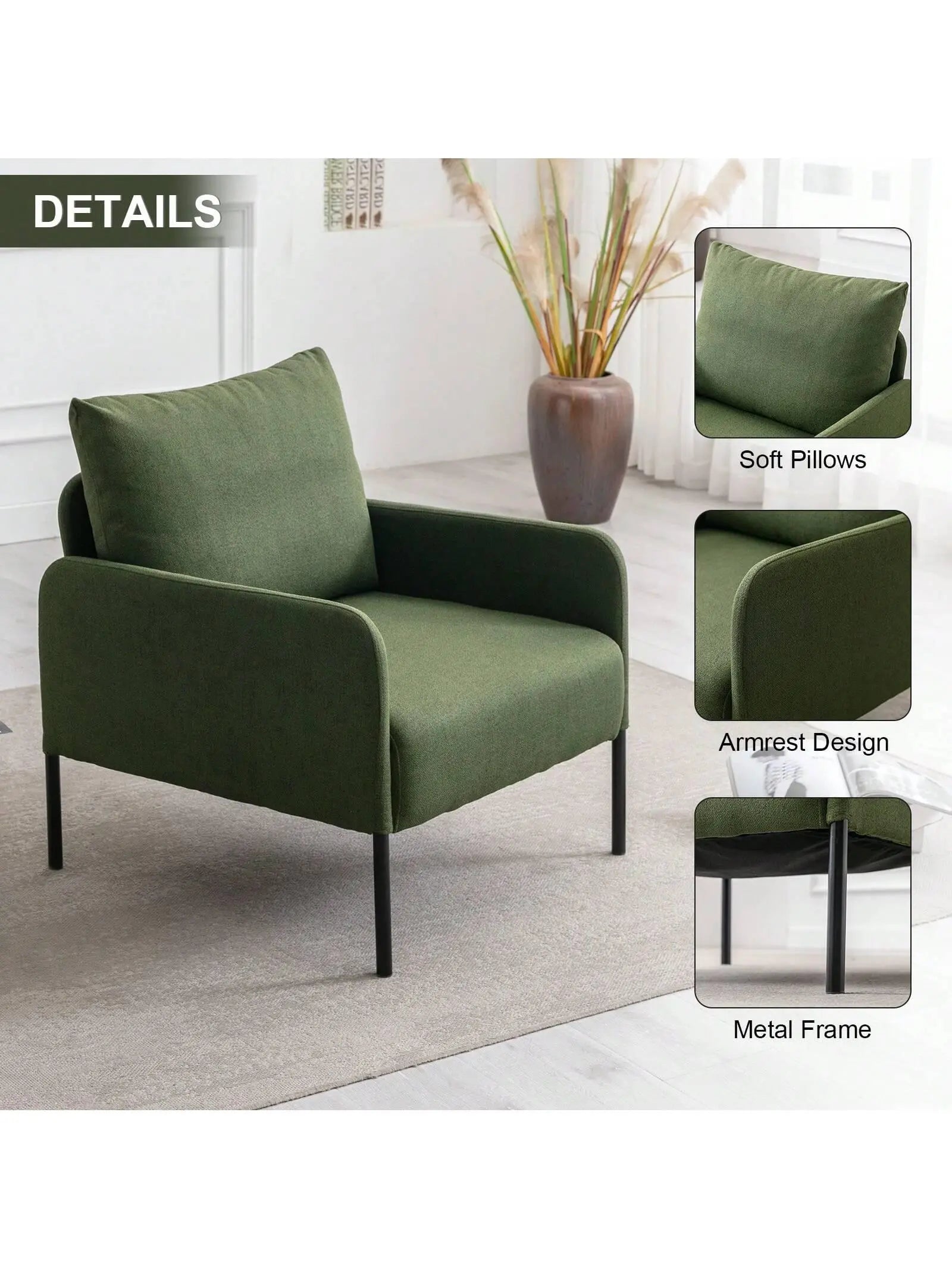 Gianna Accent Chair (Green) - Refined Maison®