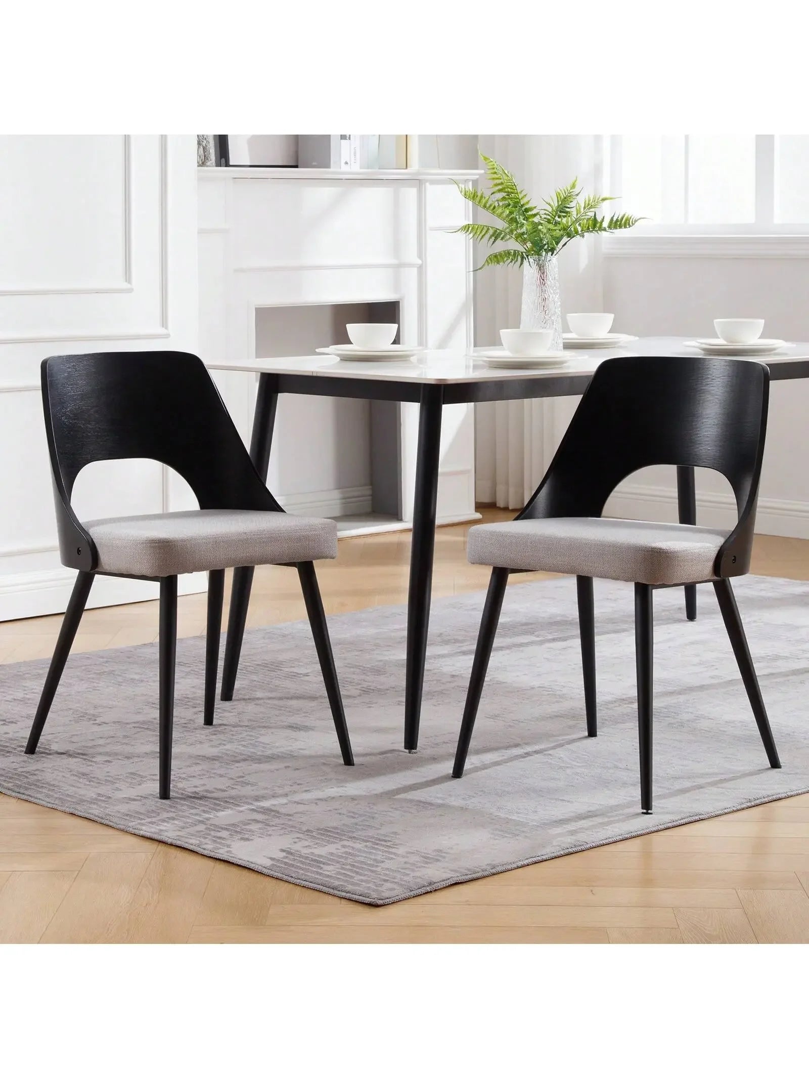 Sandy Linen Upholstered Dining Chairs - Set of 2 Refined Maison®