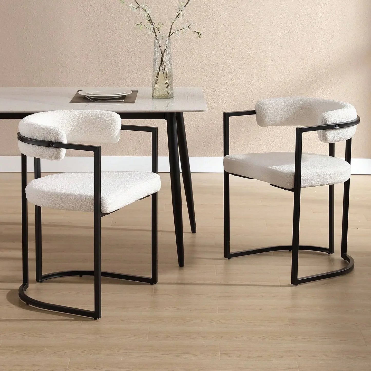 Journey Velvet Dining Chairs Set of 2 - Metal Base Refined Maison®