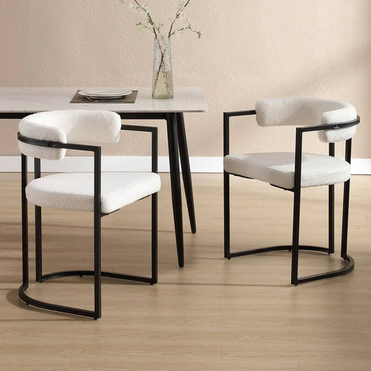 Journey Velvet Dining Chairs Set of 2 - Metal Base Refined Maison®