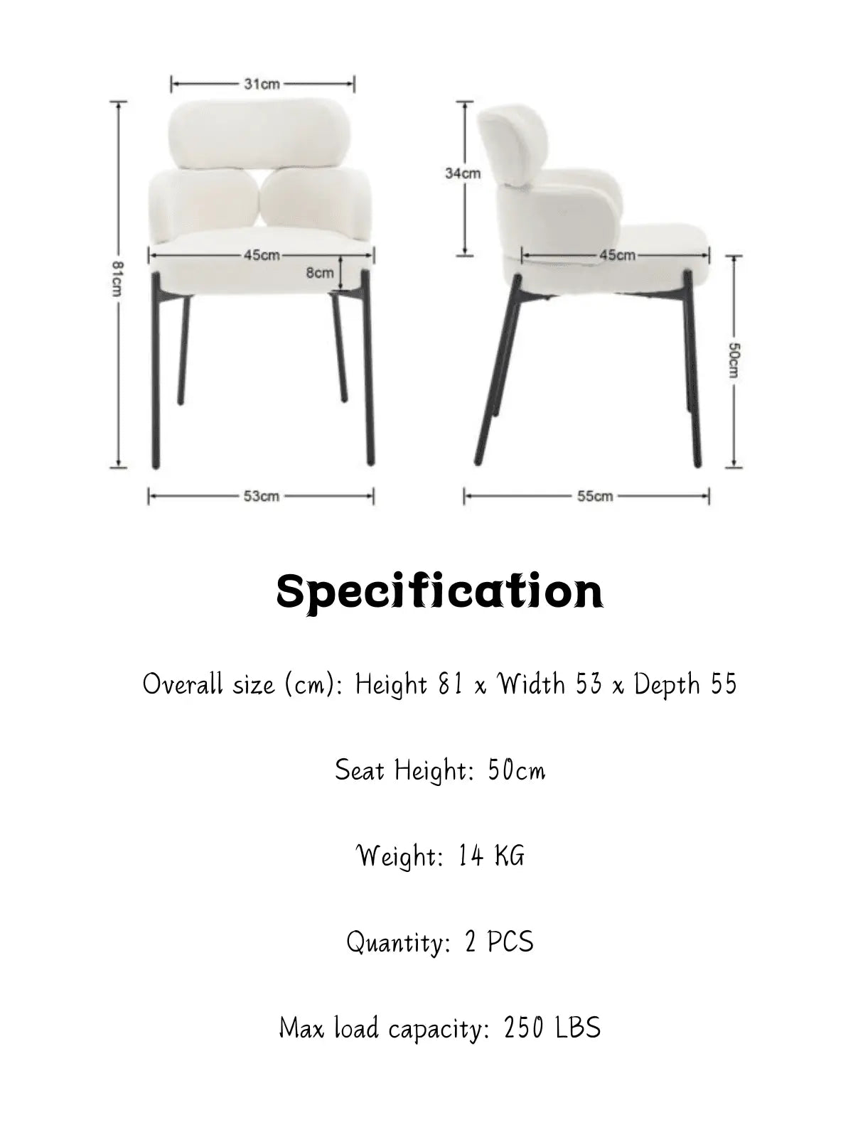 Noah Dining Chairs (Set of 2) - Refined Maison®