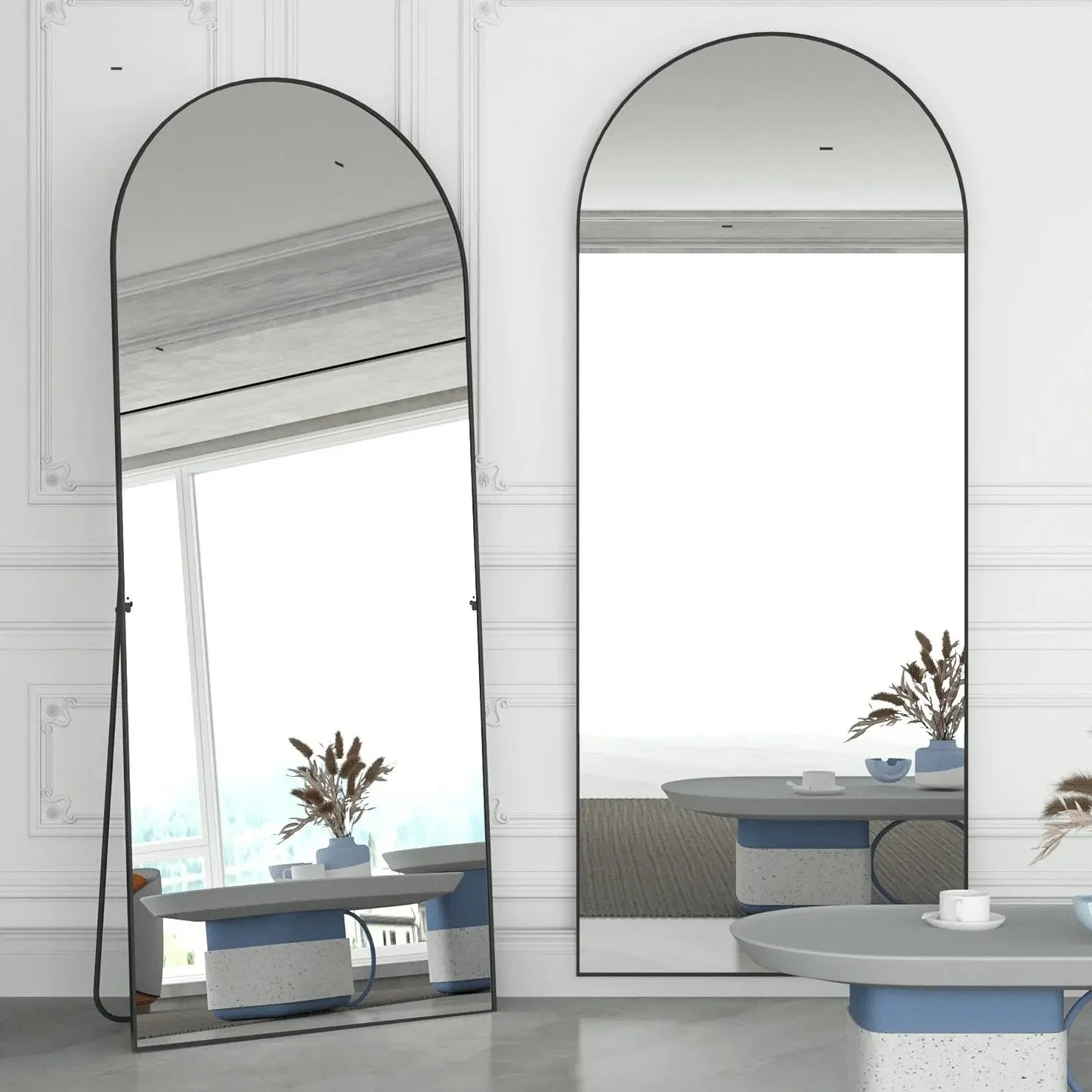 Arched Full-Length Mirror 165x60cm with Stand - Refined Maison®
