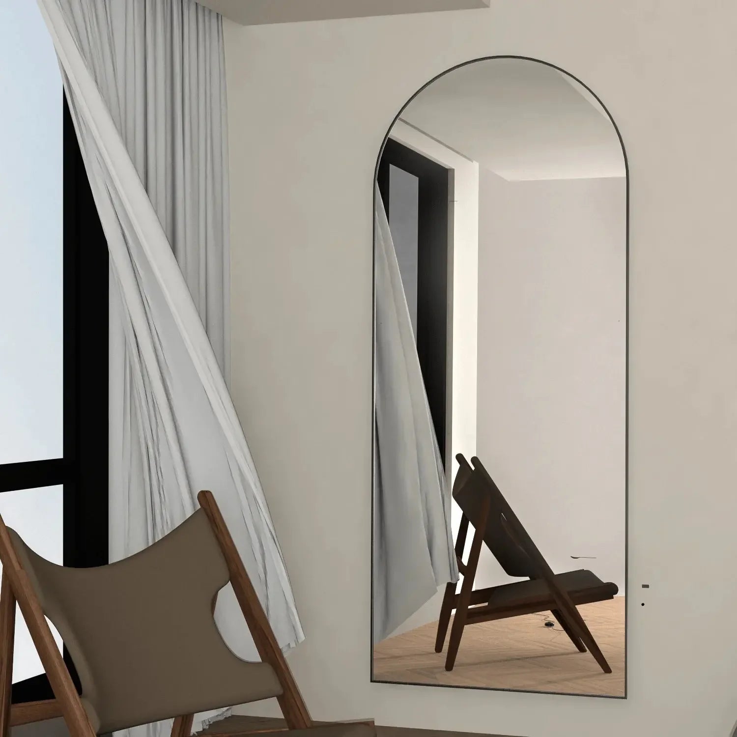 Arched Full-Length Mirror 165x60cm with Stand - Refined Maison®