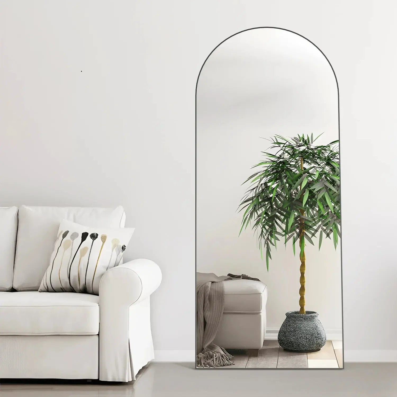 Arched Full-Length Mirror 165x60cm with Stand - Refined Maison®