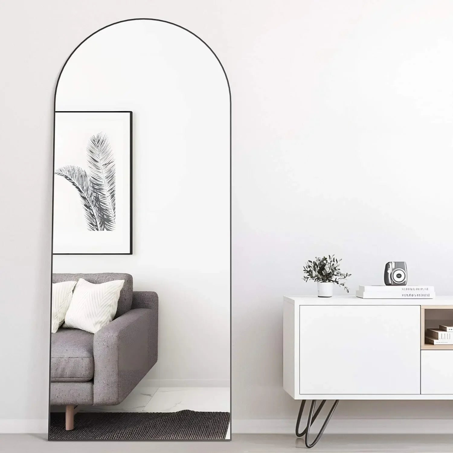 Arched Full-Length Mirror 165x60cm with Stand - Refined Maison®