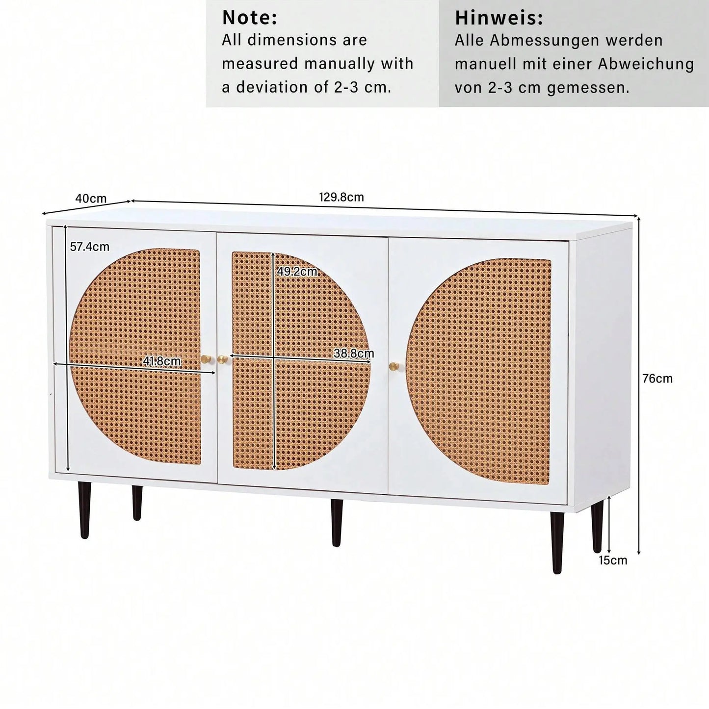 Ezra Sideboard with Rattan Doors - Refined Maison®