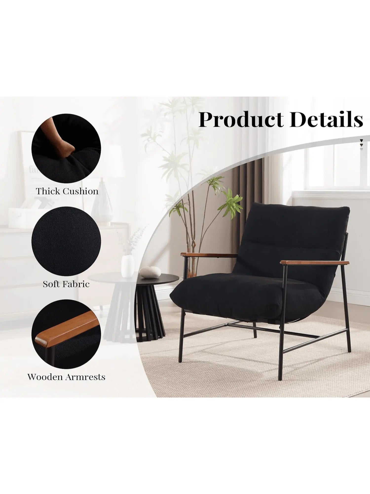 Isabella Accent Chair (Black) - Refined Maison®