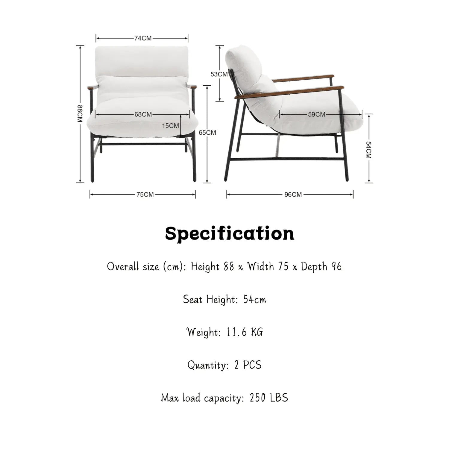 Isabella Accent Chair (White) - Refined Maison®