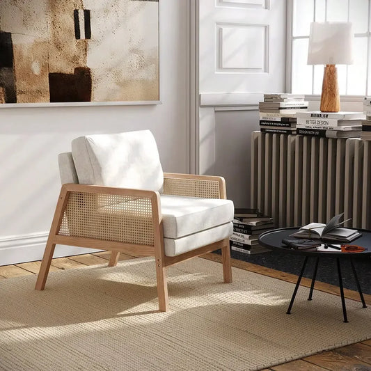Janet Cushioned Wood Armchair Refined Maison®