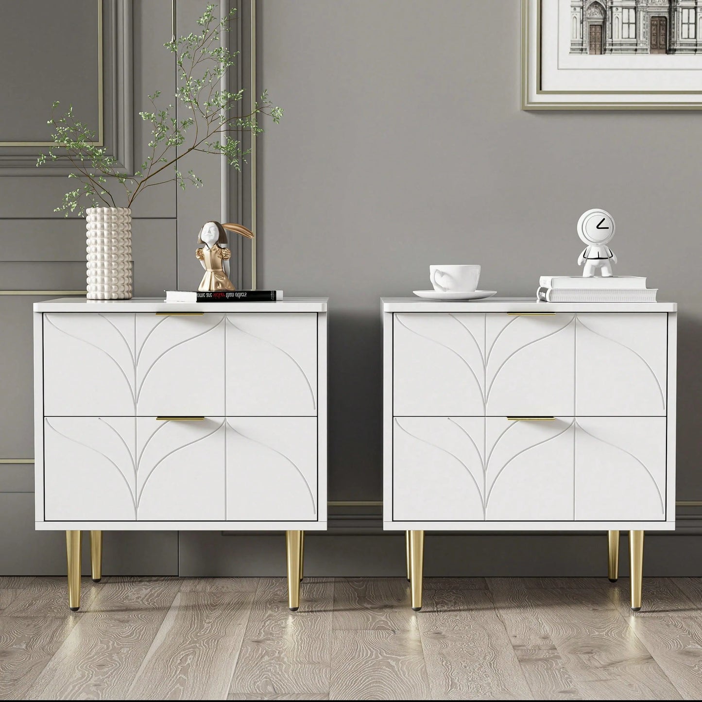 Austin Geometric Bedside Table (Set of 2) - Refined Maison®