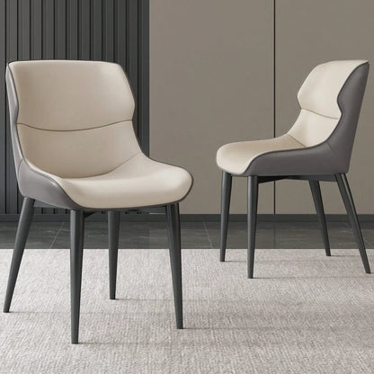 Guy Luxury PU Leather Dining Chairs, Set of 2, Black & Grey Refined Maison®