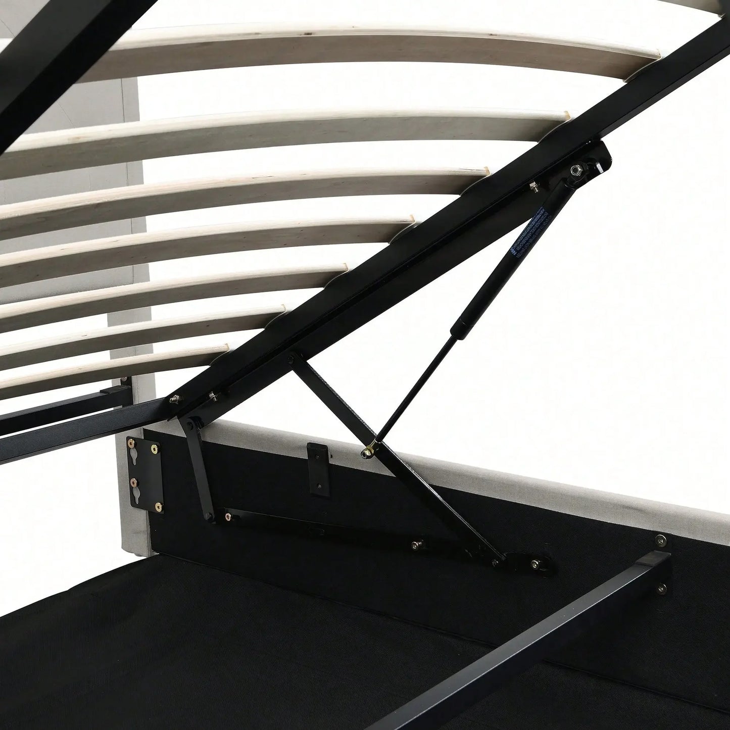 Yazarine Upholstered Double Bed with Storage and Rivet Detail - Refined Maison®