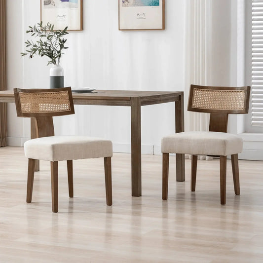 Rosaline Dining Chairs Set of 2 with Rattan Backrest Refined Maison®