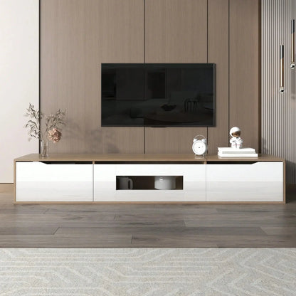 Ella High-Gloss TV Cabinet with LED Lighting Options 180x35x30cm Refined Maison®