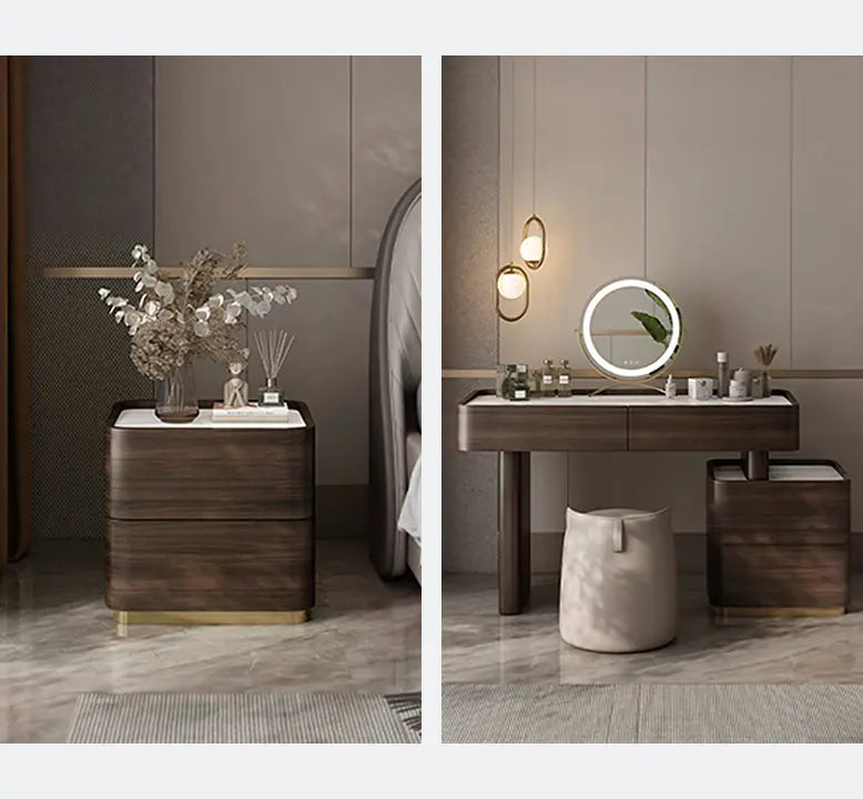 Harding Dressing Table With Mirror, Sintered Stone DC Concept