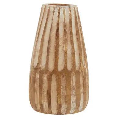 Arlo Large Wooden Engraved Vase Orsina