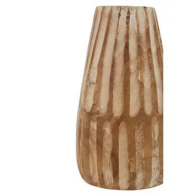 Arlo Large Wooden Engraved Vase Orsina