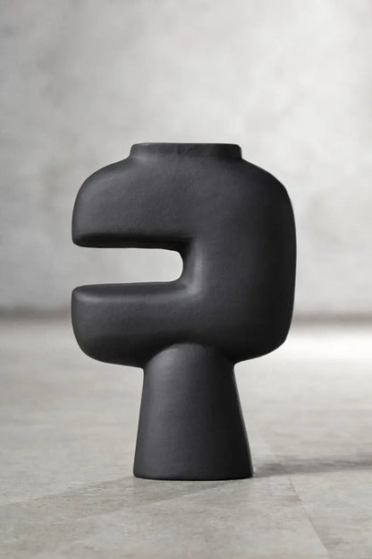 Hapax Abstract Small Black Vase Orsina