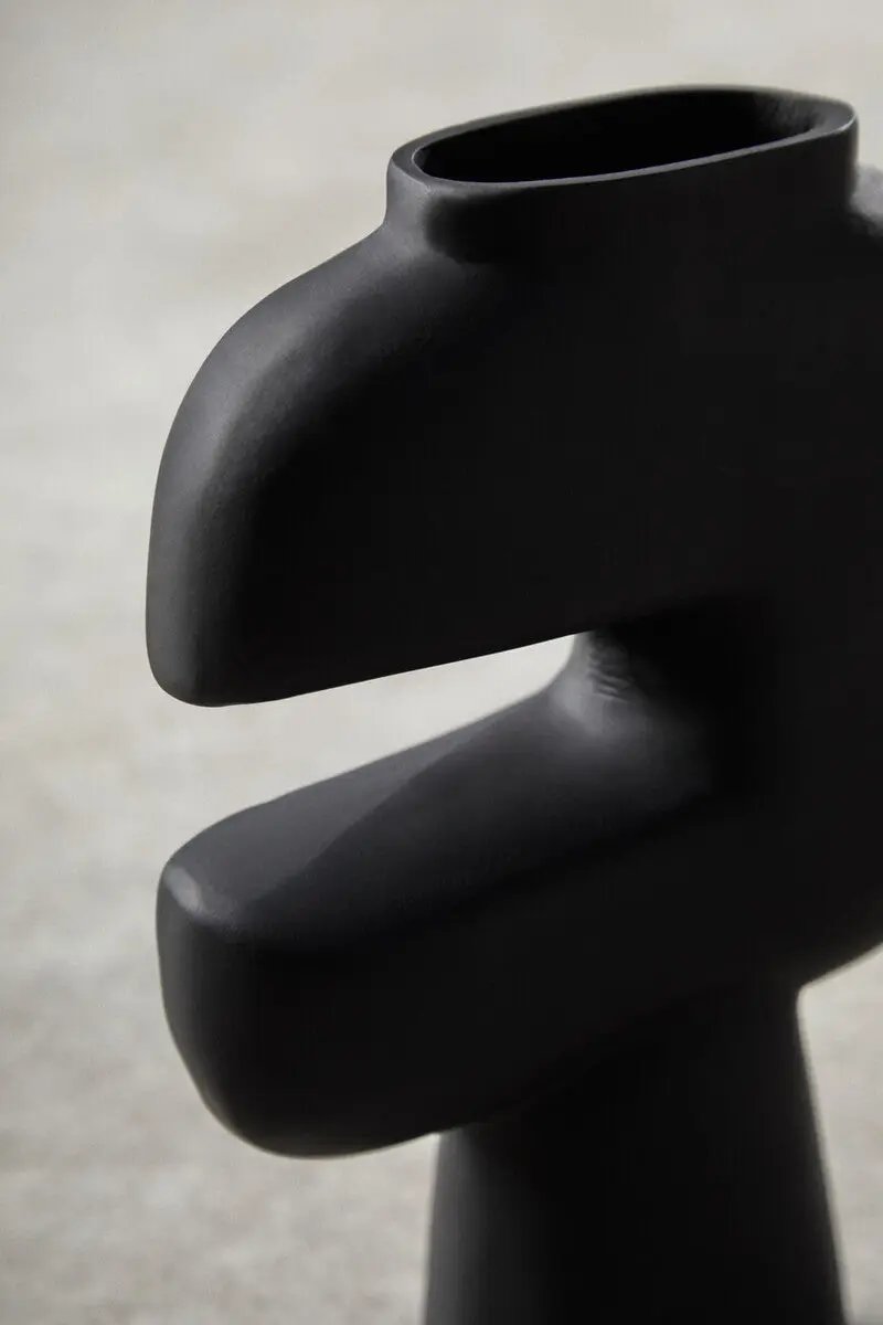 Hapax Abstract Small Black Vase Orsina