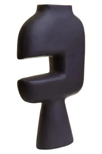 Hapax Abstract Large Black Vase Orsina