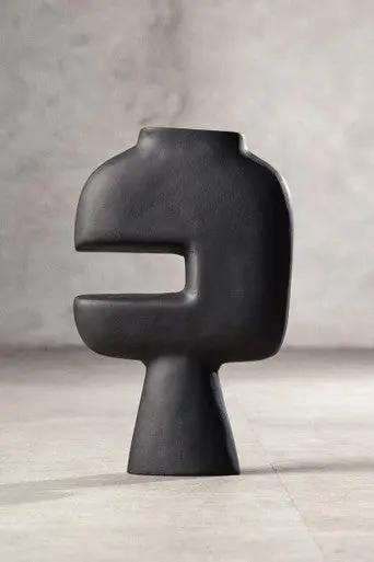 Hapax Abstract Large Black Vase Orsina