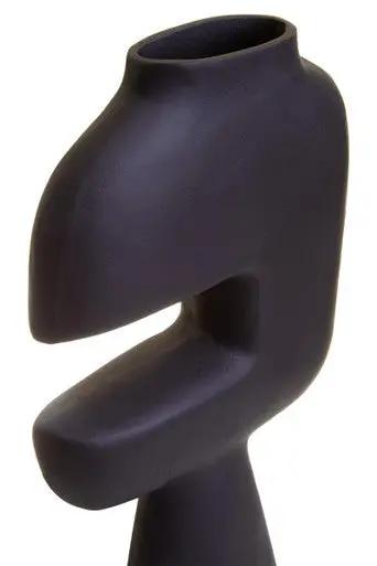 Hapax Abstract Large Black Vase Orsina