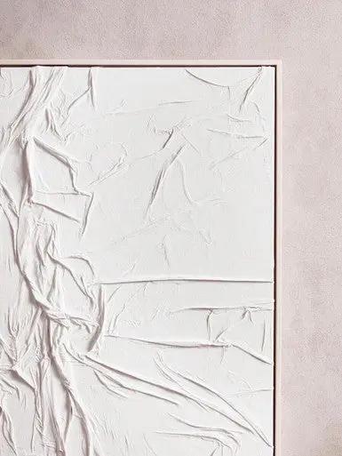 Astratto Canvas White Pleated Fabric Hand Painted Wall Art Orsina