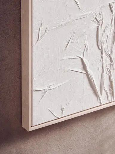 Astratto Canvas White Pleated Fabric Hand Painted Wall Art Orsina