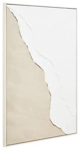Astratto Canvas Natural And White Textured Plaster Wall Art Orsina