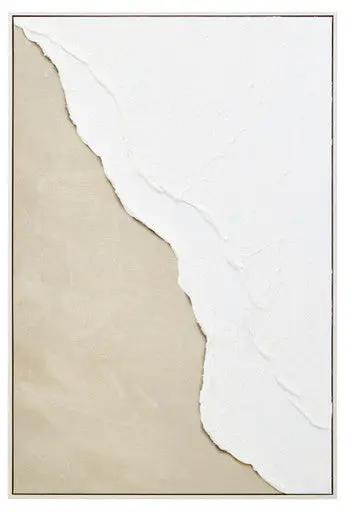 Astratto Canvas Natural And White Textured Plaster Wall Art Orsina