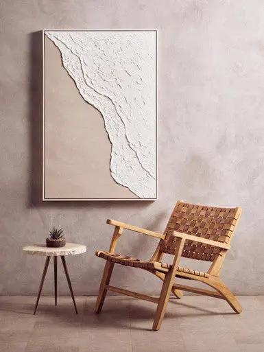 Astratto Canvas Natural And White Textured Plaster Wall Art Orsina