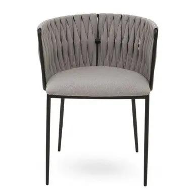 Gilden Grey Dining Chair With Woven Back Orsina