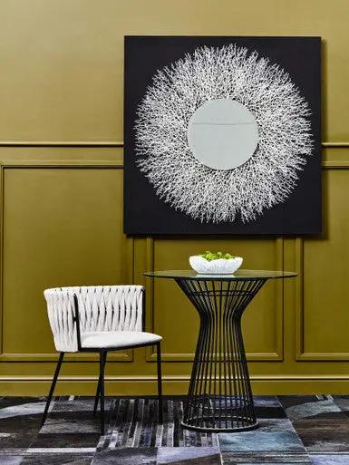 Gilden Grey Dining Chair With Woven Back Orsina