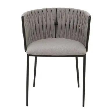 Gilden Grey Dining Chair With Woven Back Orsina