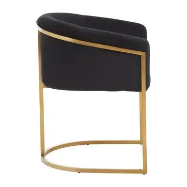 Vogue Black Velvet And Matte Gold Dining Chair Orsina