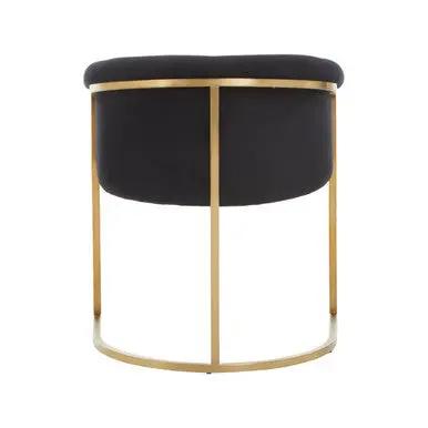 Vogue Black Velvet And Matte Gold Dining Chair Orsina