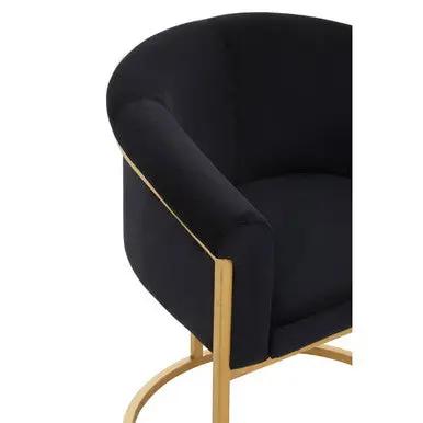Vogue Black Velvet And Matte Gold Dining Chair Orsina
