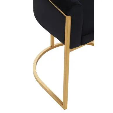 Vogue Black Velvet And Matte Gold Dining Chair Orsina