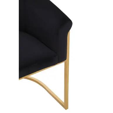 Vogue Black Velvet And Matte Gold Dining Chair Orsina