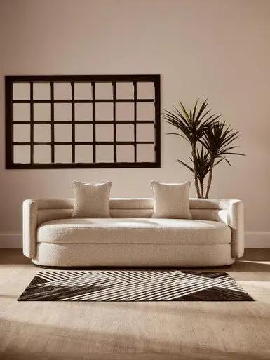 Oratino Ivory Linen Fabric 3 Seater Sofa Orsina