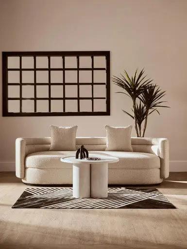 Oratino Ivory Linen Fabric 3 Seater Sofa Orsina